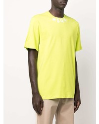 T-shirt à col rond chartreuse MSGM