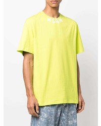 T-shirt à col rond chartreuse MSGM