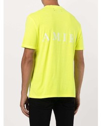 T-shirt à col rond chartreuse Amiri