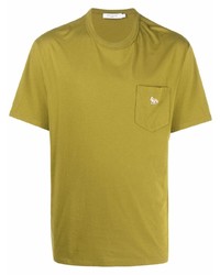 T-shirt à col rond chartreuse MAISON KITSUNÉ