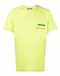 T-shirt à col rond chartreuse Moschino