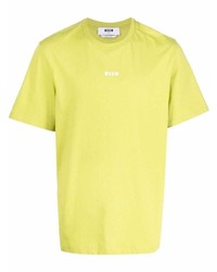 T-shirt à col rond chartreuse MSGM