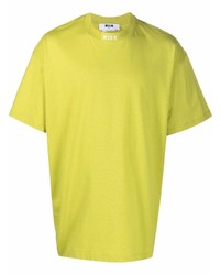 T-shirt à col rond chartreuse MSGM