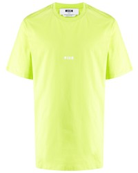 T-shirt à col rond chartreuse MSGM