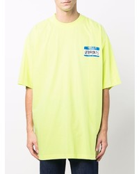 T-shirt à col rond chartreuse Vetements