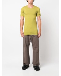 T-shirt à col rond chartreuse Rick Owens