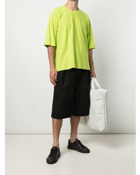 T-shirt à col rond chartreuse Homme Plissé Issey Miyake