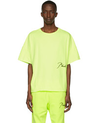 T-shirt à col rond chartreuse Rhude