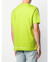 T-shirt à col rond chartreuse Diesel