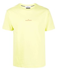 T-shirt à col rond chartreuse Stone Island