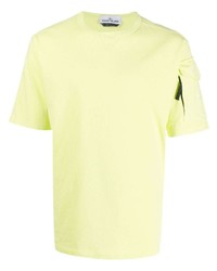 T-shirt à col rond chartreuse Stone Island