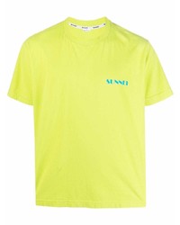 T-shirt à col rond chartreuse Sunnei