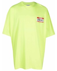 T-shirt à col rond chartreuse Vetements