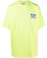 T-shirt à col rond chartreuse Vetements