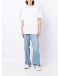 T-shirt à col rond déchiré blanc Feng Chen Wang