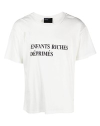 T-shirt à col rond déchiré blanc Enfants Riches Deprimes