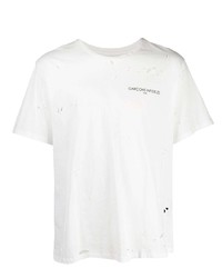 T-shirt à col rond déchiré blanc Garcons Infideles