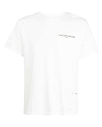 T-shirt à col rond déchiré blanc Garcons Infideles