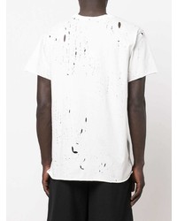 T-shirt à col rond déchiré blanc COOL T.M