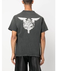 T-shirt à col rond déchiré gris foncé SAINT MXXXXXX