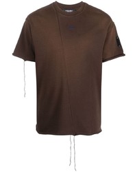 T-shirt à col rond déchiré marron foncé A-Cold-Wall*