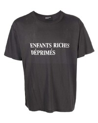 T-shirt à col rond déchiré noir Enfants Riches Deprimes