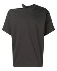 T-shirt à col rond déchiré noir Zilver