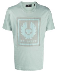 T-shirt à col rond déchiré vert menthe Belstaff