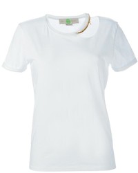 T-shirt à col rond découpé blanc Stella McCartney