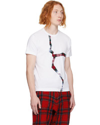 T-shirt à col rond écossais blanc Comme Des Garcons SHIRT