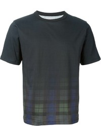 T-shirt à col rond écossais gris foncé Band Of Outsiders