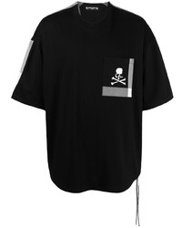 T-shirt à col rond écossais noir Mastermind Japan