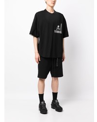 T-shirt à col rond écossais noir Mastermind Japan