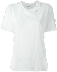 T-shirt à col rond en crochet blanc Simone Rocha