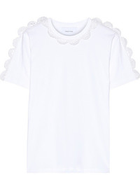 T-shirt à col rond en crochet blanc