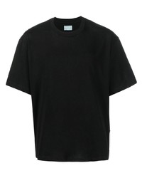 T-shirt à col rond en cuir imprimé noir Bally