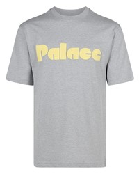 T-shirt à col rond en dentelle gris Palace