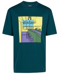 T-shirt à col rond en dentelle imprimé bleu canard Palace