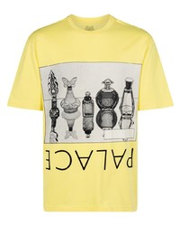 T-shirt à col rond en dentelle imprimé jaune Palace