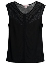 T-shirt à col rond en dentelle noir Anna Field