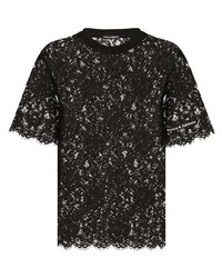 T-shirt à col rond en dentelle noir Dolce & Gabbana
