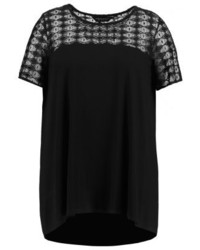 T-shirt à col rond en dentelle noir Dorothy Perkins