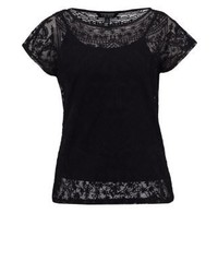 T-shirt à col rond en dentelle noir Ralph Lauren