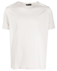 T-shirt à col rond en soie blanc Colombo