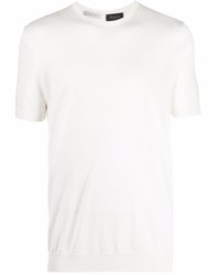 T-shirt à col rond en soie blanc Low Brand