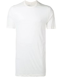 T-shirt à col rond en soie blanc Rick Owens