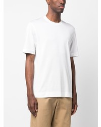 T-shirt à col rond en soie blanc Zegna