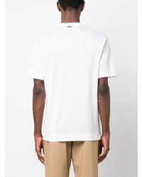 T-shirt à col rond en soie blanc Zegna