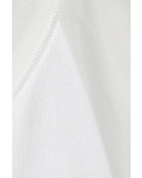 T-shirt à col rond en soie blanc Giambattista Valli