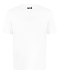 T-shirt à col rond en soie blanc Zegna
